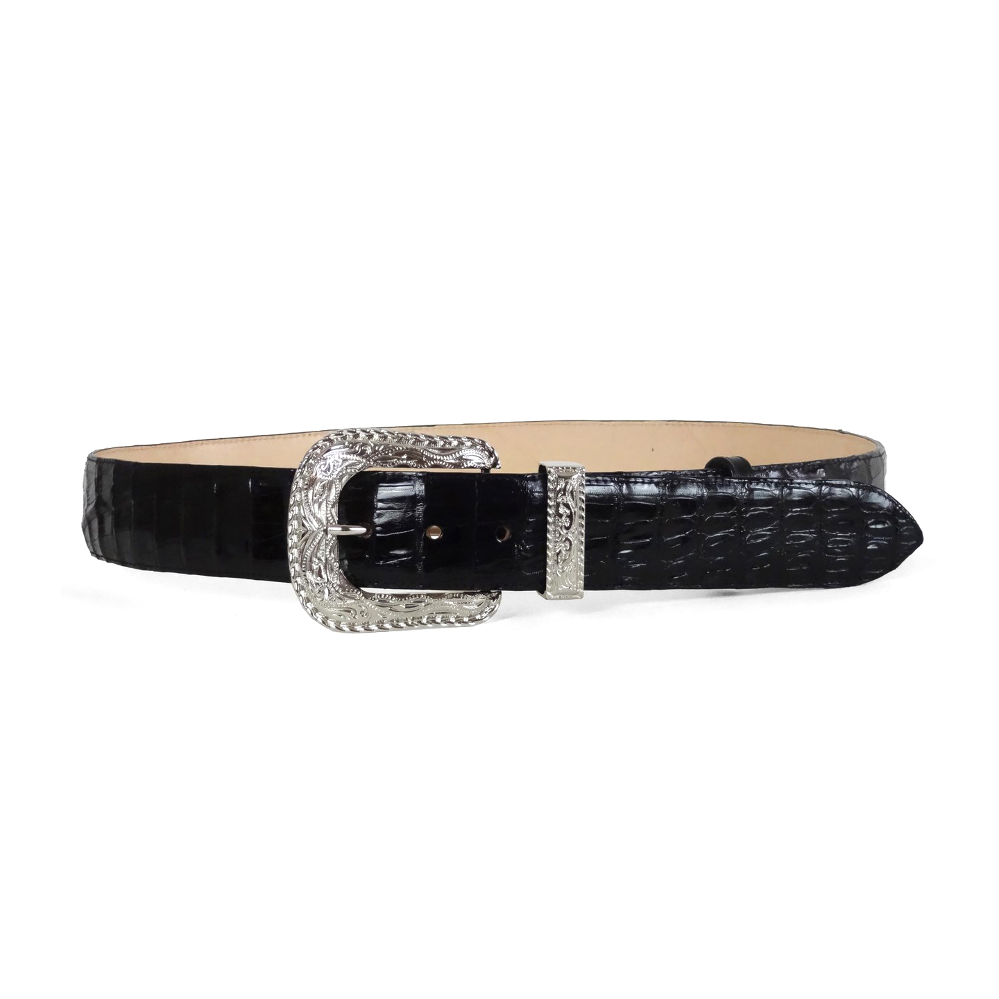 Caiman Belt Black 1 3/4″ – Cordero Boots